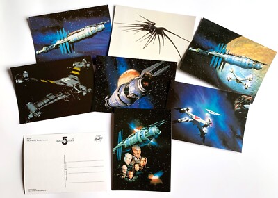 Babylon 5  - 7 Postkarten Set 3  Rarität Ships von 1998 - neu