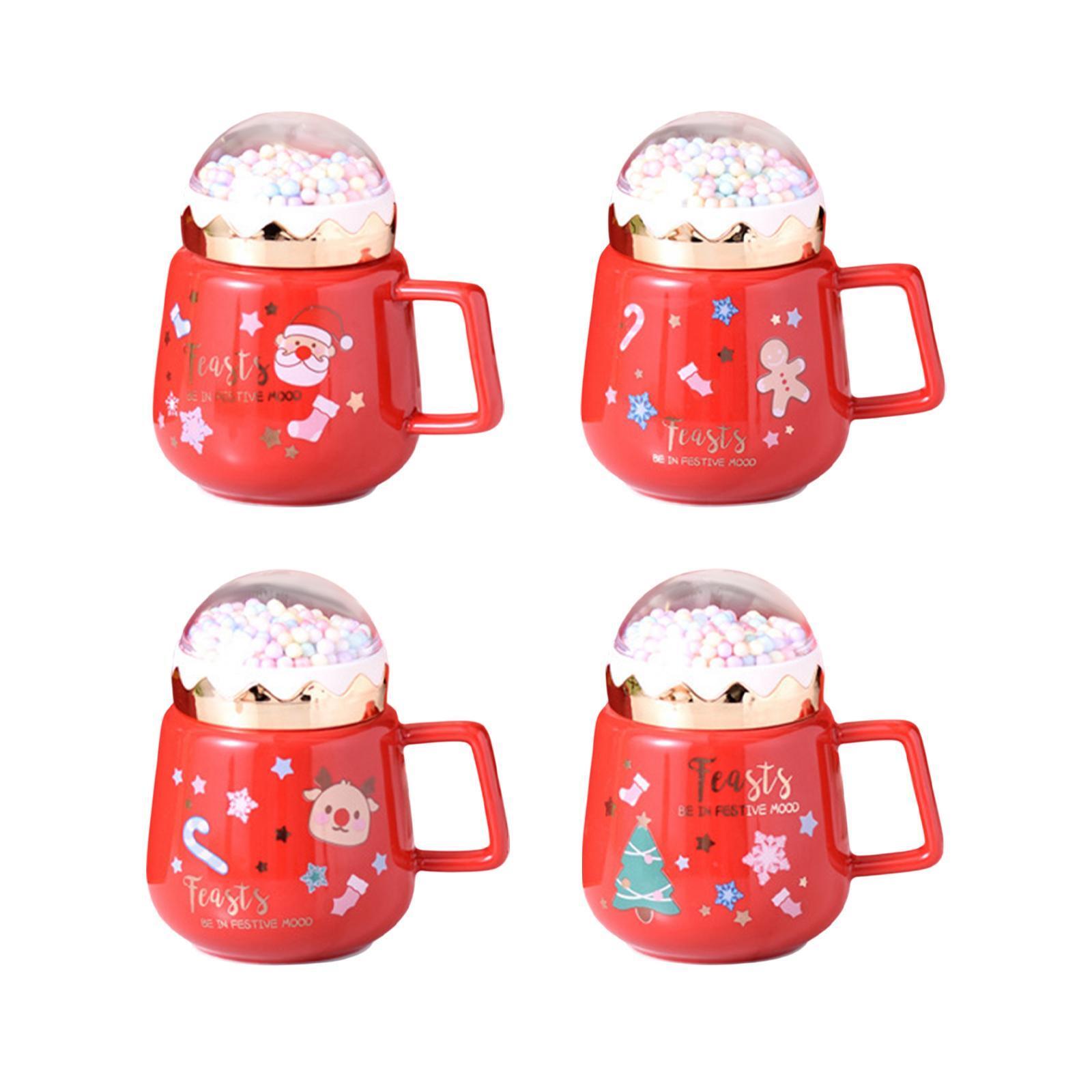 Christmas Ceramic Mug with Handle Tea Cup for Milk Cappuccino Housewarming