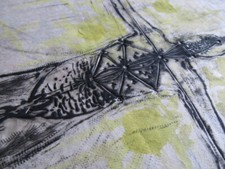 BRUNO CECCOBELLI '80 Incisione PuntaseccaCOLORATAsuLastra 38x29(dich.autenticità