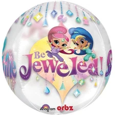 SHIMMER AND SHINE ORBZ CLEAR BALLOON PARTY DECORATION GENIE'S 4 SIDED DESIGN