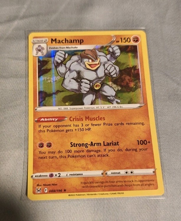 Pokemon TCG 2022 Machamp 088/196 Swsh11: Lost Origin Holo Mint Condition 