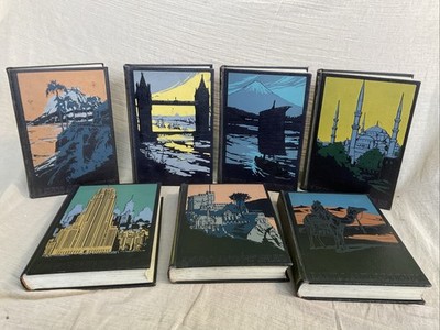 Lands and Peoples The World in Color  7 Book Set Art Deco Covers