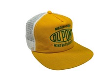 Vintage DuPont Niagara Plant Snapback Trucker Hat Yellow New Era Pro Design