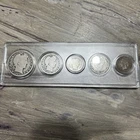 1907 90% Silver Barber Year Set 1907 O 50c,P 25c,D 10c Liberty 5c Indian Head 1c