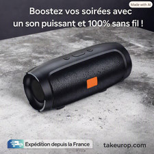 Enceinte Bluetooth portable double haut-parleur stéréo, lecture TF USB, radio FM