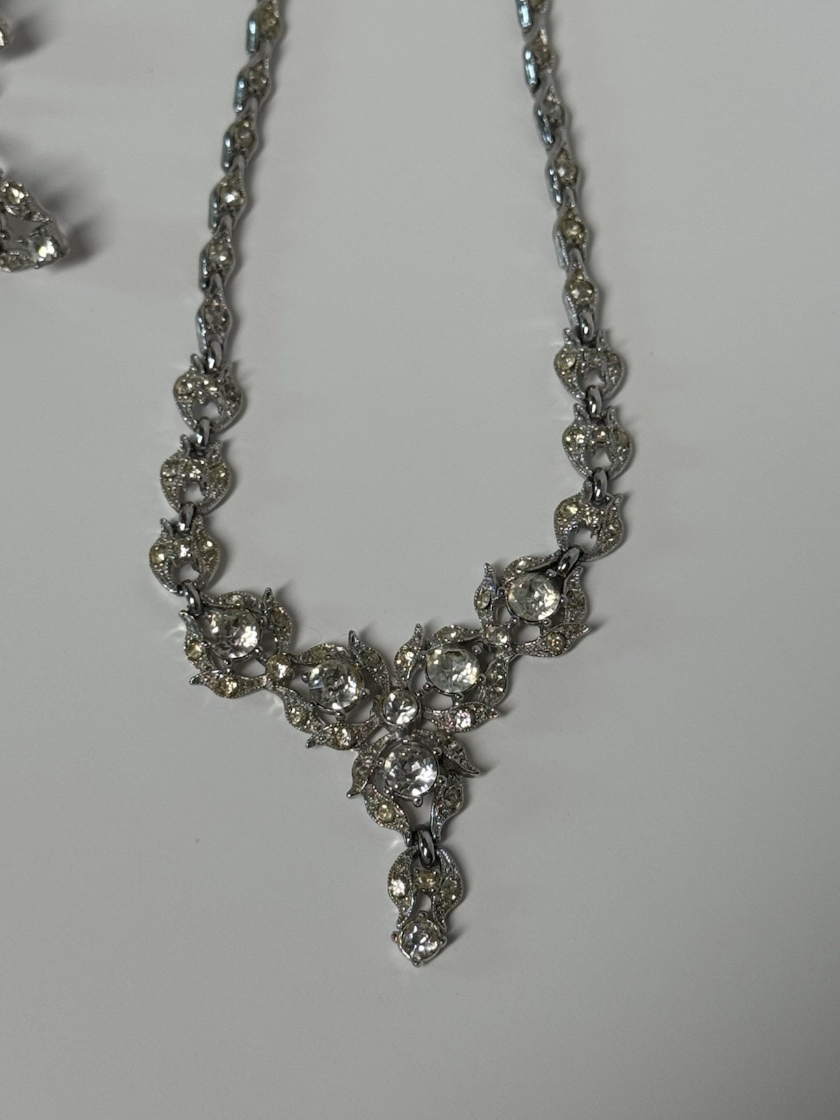 Vintage Bogoff Rhinestone Necklace And Earrings S… - image 2