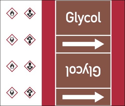 Rohrleitungskennzeichen Glycol- 33000x180 mm Folie selbstkl.