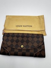 Louis Vuitton Emilie Wallet Damier Ebene Rose Ballerine Pink Interior w Box