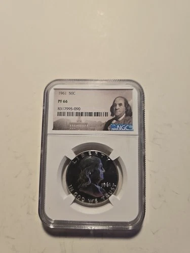 1961 50c Franklin Half Dollar Silver Proof 90% Coin NGC PF66 Portrait Label