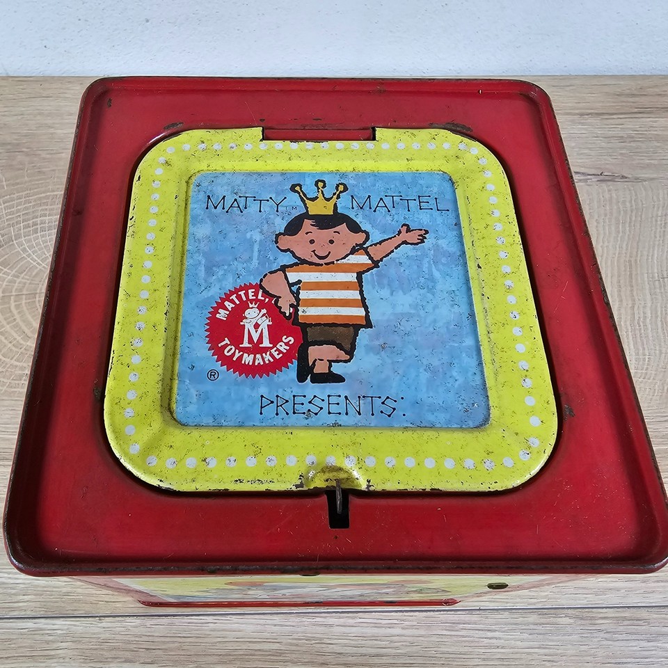 Mattel Jack In The Box Metal Tin Litho Toy Clown 1961 *Not Working ...
