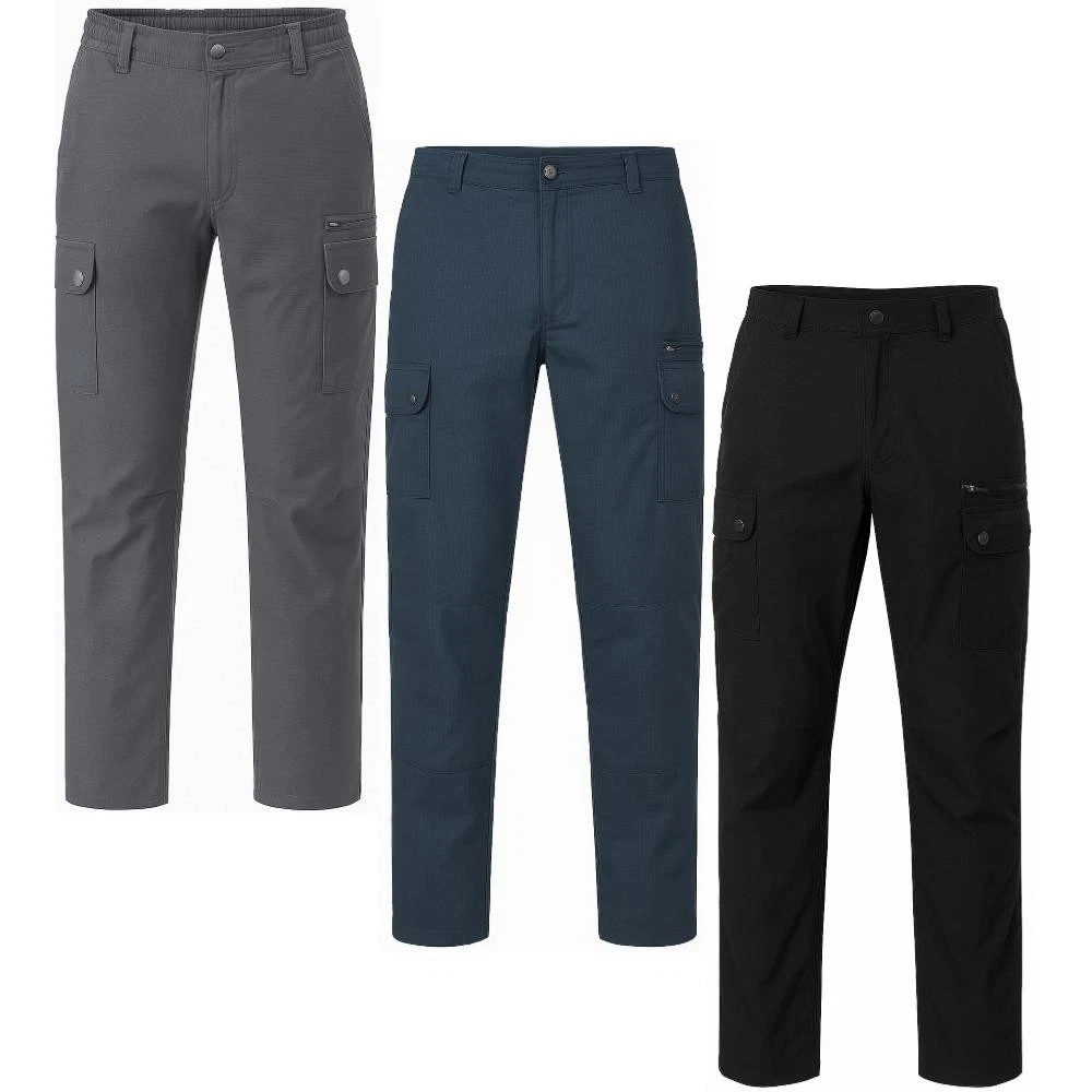 Mens Cotton Cargo Pants, Button Fastening Elasticated Waist Trousers, W30-W48
Opens in a new window