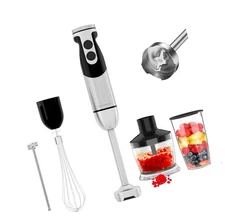 MegaWise Blender Handheld 12-Speed Stainless Steel Electric Hand Blender, 5 i...