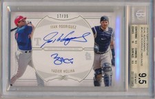 YADIER MOLINA Ivan Rodriguez 2019 Topps DEFINITIVE Dual AUTO /35 BGS 9.5 Pop 1