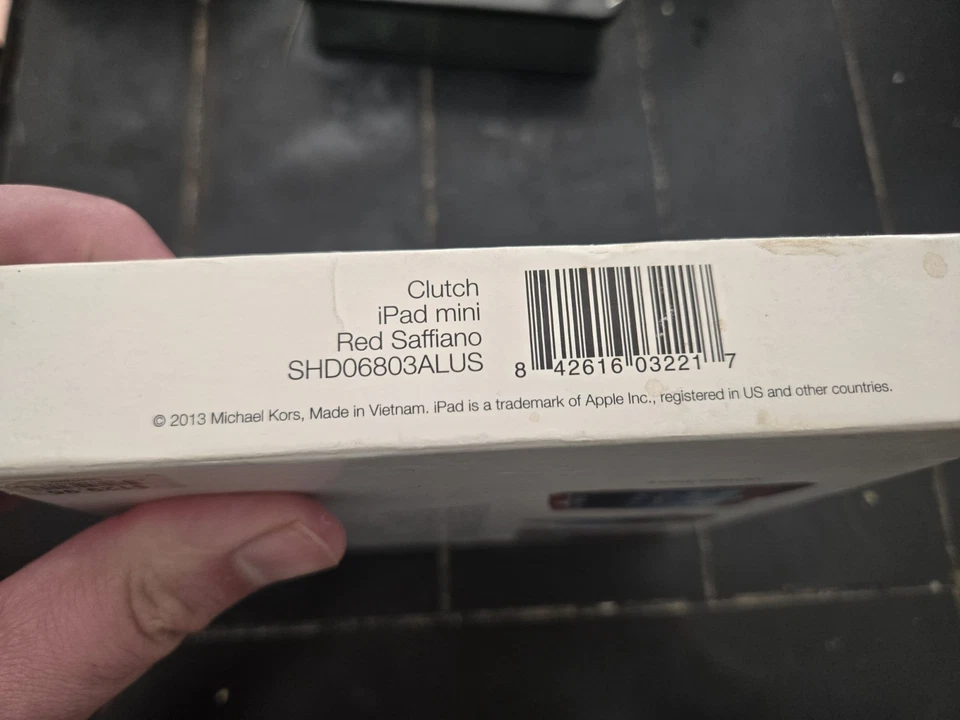 Michael Kors iPad Mini Clutch Case Red Saffiano Leather Tablet Display Holder - Image 3 of 4