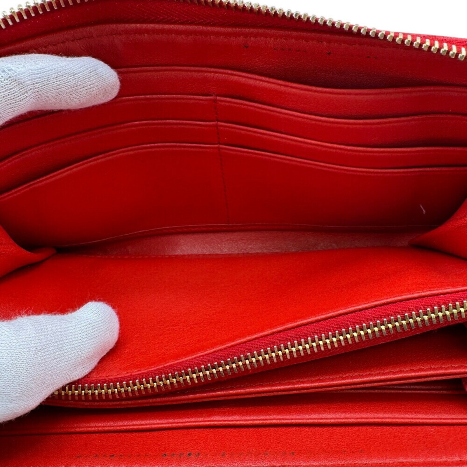 PRADA 1ML506 Round Vitello Move Long Wallet, Red, Women's GZl1f7uv thumbnail 9