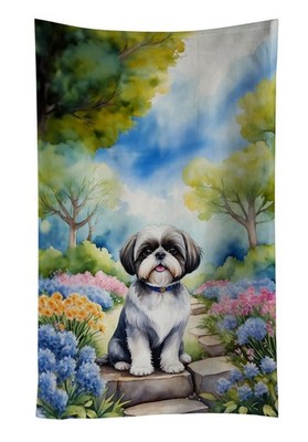 Shih Tzu Spring Path Kitchen Towel Dish Cloths Guest Hand Towel Decorative