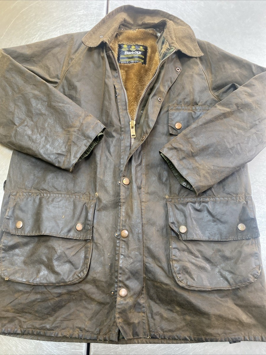 ジャケット・アウター made in ENGLAND Barbour JACKET 1980s Vintage Barbour Solway Zipper C42 Mens XL (50in) Waxed