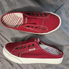 Taos EZ Soul Red Slip On Canvas Sneaker Open Back size 8.5