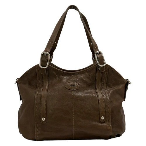 TOD'S Dark Brown Leather Shoulder Bag