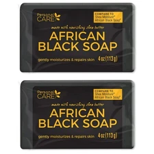 African Black Soap 4 Oz Bars With Shea Butter 2 Bar Lot