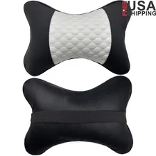 Universal Car Headrest Pillow Cervical Support PU Leather Travel Accessory New