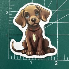 Weimaraner Brown Puppy Dog Cute Decal Sticker 2  x 2 3/8  