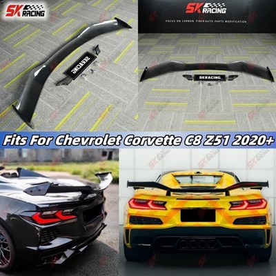Fits Chevrolet Corvette C8 Z51 20+ Dry/Wet Carbon Fiber Rear Trunk Spoiler Wing