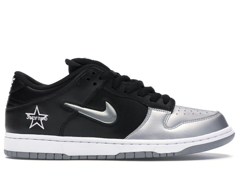 1000silver　supreme シュプリーム Nike Supreme x Dunk SB QS Low Metallic Silver for Sale