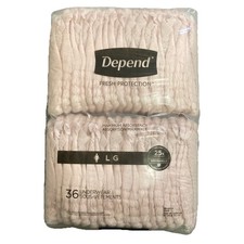 Depend Fresh Protection Women's Disposable Underwear Size Large, 36 ct