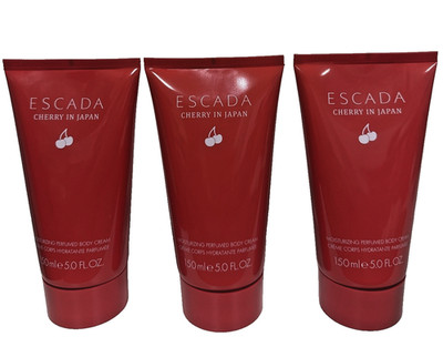 3X Escada Cherry In Japan Body Cream 5oz Tubes for Women New