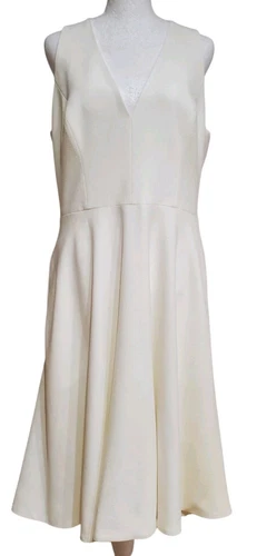 OFF WHITE Abito la popolazione Catalina vestito aderente e svasato bianco sporco taglia large