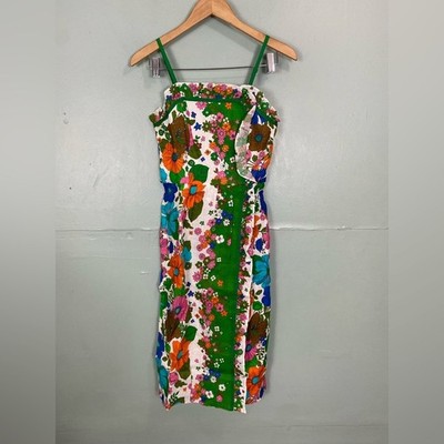 riders midi dress by zimmermann Zimmermann Riders Floral Print Midi Wrap Effect Dress Linen Sundress Size 4