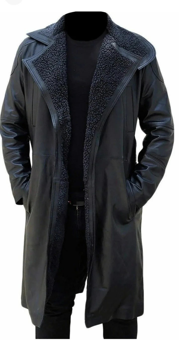 Mens Ryan Gosling Blade Runner 2049 Officer K Real Lambskin Black Leather Jacket - product detail image 4