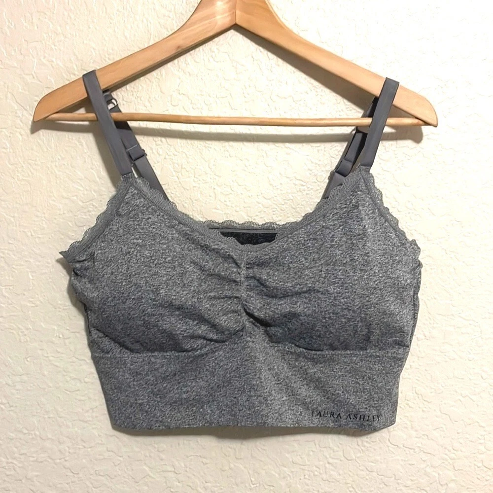 Laura Ashley Women's Plus Size 3X Gray Sports Bra