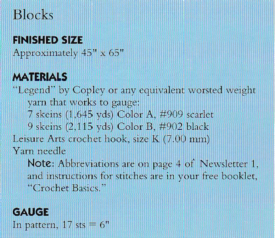 Checkered Afghan - 45" x 65" - 2 Designs - Worsted yarn - Crochet Pattern ONLY - Image 2 of 3