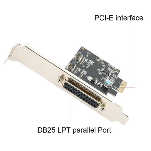 PCI-E Parallel Port DB25 LPT Printer Card Adapter Low Bracket for Win10 - Picture 5 of 12