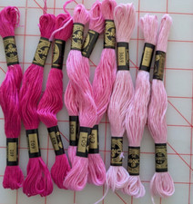 LOT of 9 Skeins DMC Embroidery Floss 100% Cot...