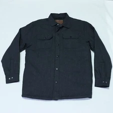 Rugged Elements Men's Shirt Jacket M Medium Quilted Shacket Gray Snap Front EUC