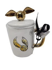 Rae Dunn Harry Potter The Golden Snitch Topper Double Sided Mug Brand New