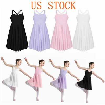 Girl Ballet Dance Tutu Dress Kid Lyrical Gymnastics Skirts Dancewear Costume