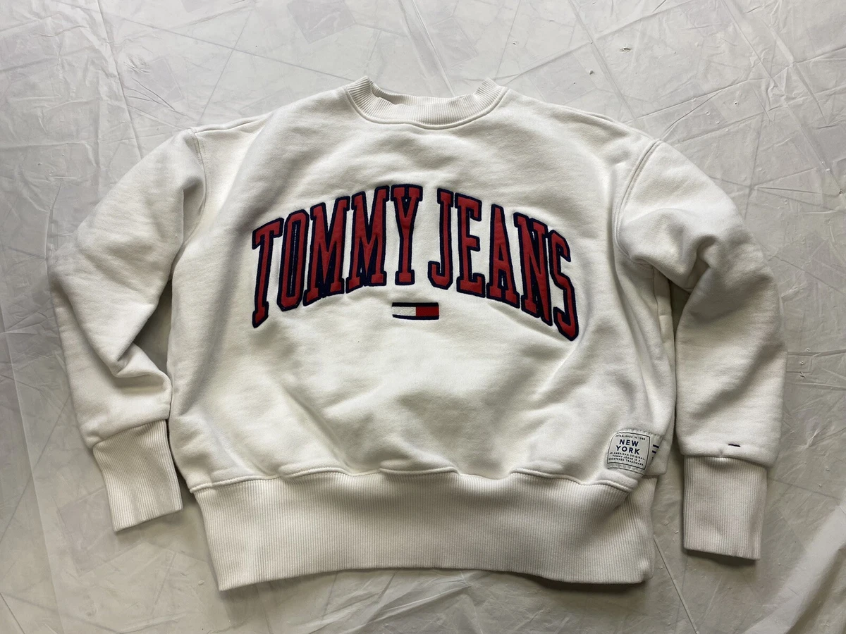 Hilfiger Tommy Jeans Womens Size XS Embroidered Logo White | eBay