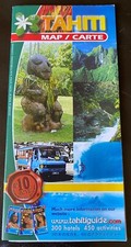 Vintage Tahiti Map ~ excellent condition  folded   4" x 8"