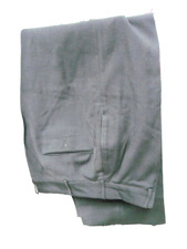 VINTAGE TROUSERS, MEN'S, WOOL, SERGE ARMY GREEN MADE IN AUG. 1956 