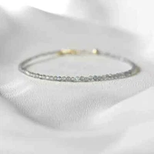 Natural Faceted Moonstone Beads Healing Reiki Crystal Minimalist Dainty Bracelet