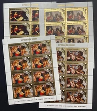 1984 Burundi surcharged values Paintings Christmas 4KB MNH high CV
