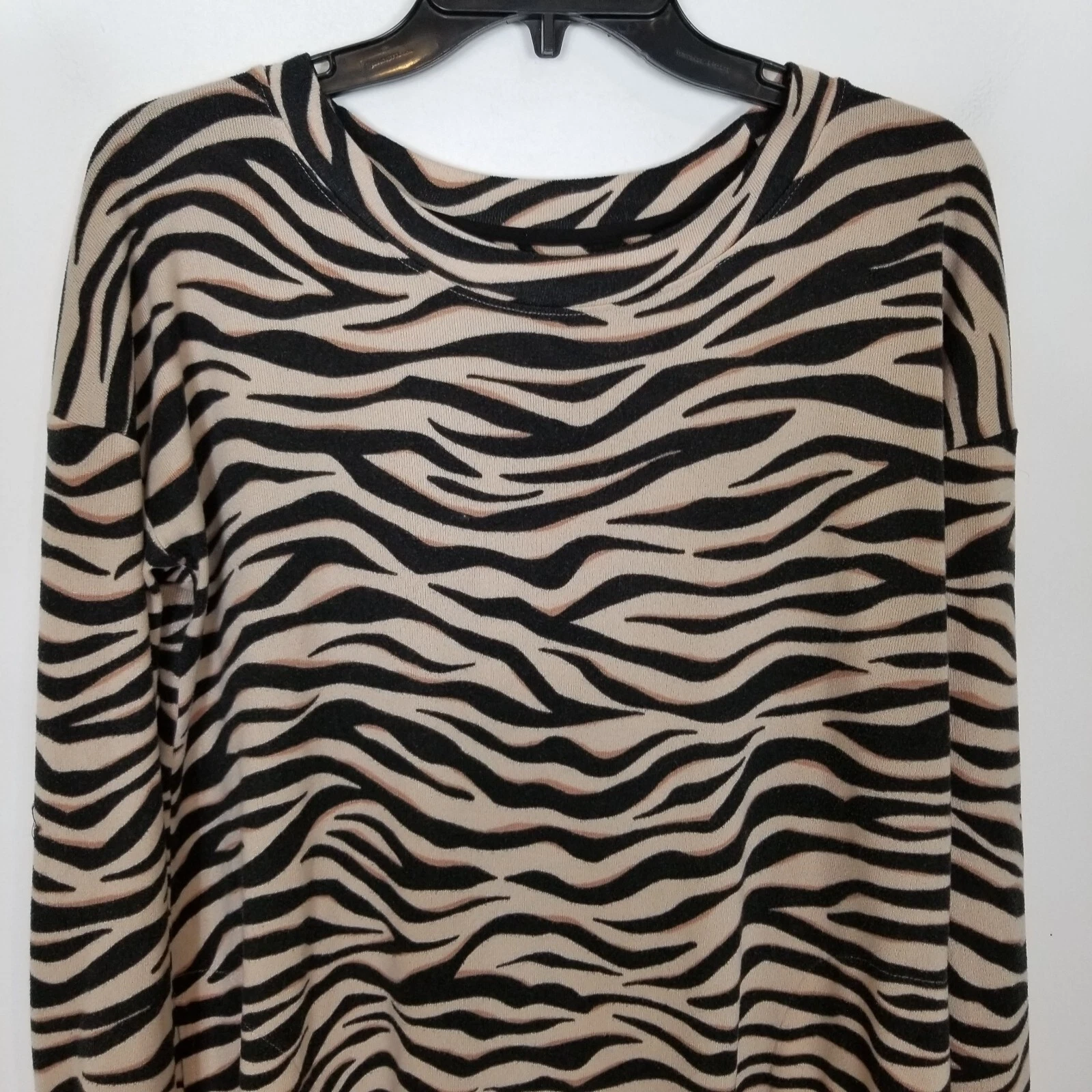 Vestito donna Kate Spade stampa animalier manica lunga taglia S marrone beige maglia pullover
