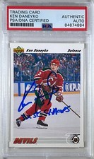 Ken Daneyko auto insc 1991 Upper Deck card PSA Encapsulated New Jersey Devils