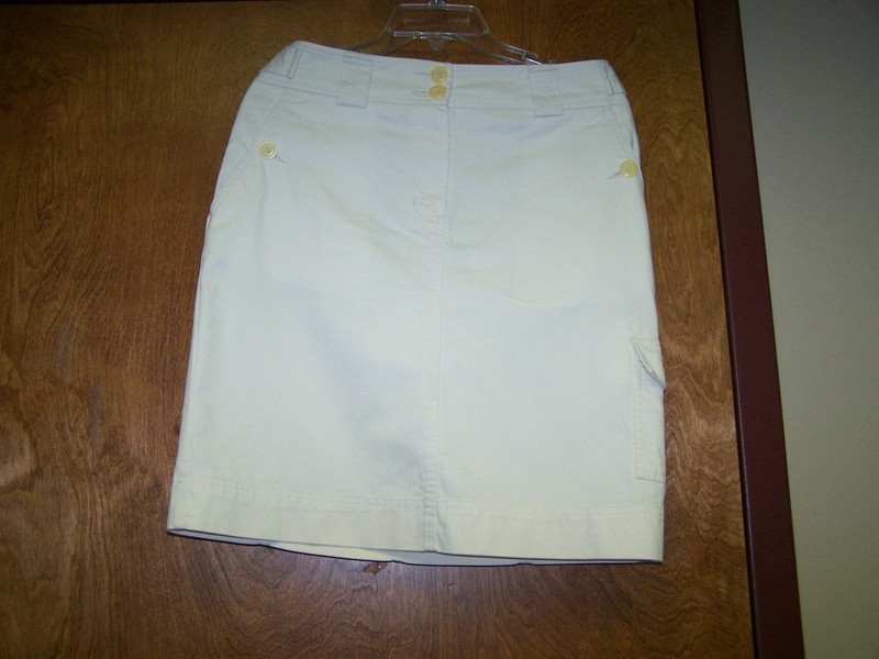 JONES NEW YORK SPORT Cream Pencil Career Church Dress Skirt Sz 6 EUC 21” 