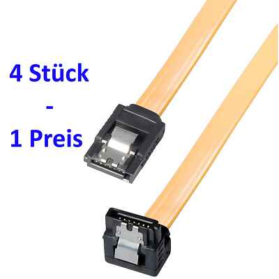 SATA 3 Kabel Festplatte SSD HDD S-ATA III 6Gbit/s Stecker Winkel 50cm 4 Stück