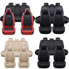Car Seat Cover Full Set 5Seat Leather Front Rear Protector Cushion For Chevrolet